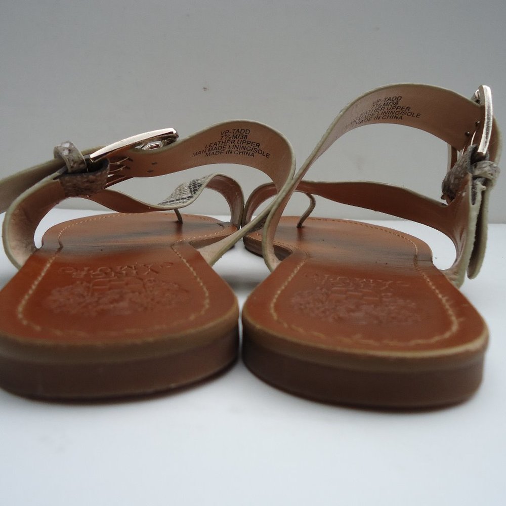 SIZE 7.5. Vince Camuto leather snakeskin print sandals. - Picture 7 of 11